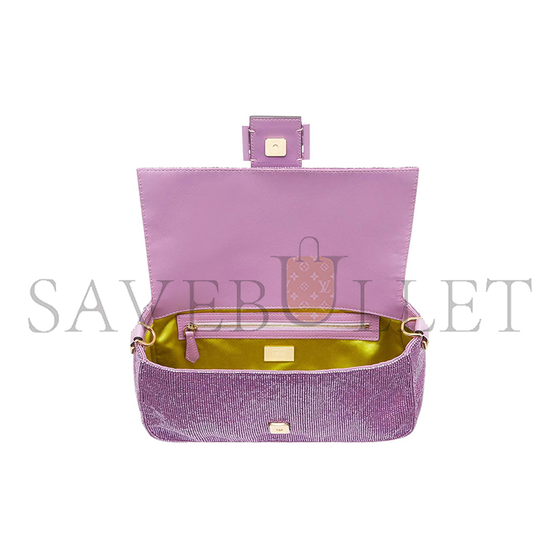 FENDI BEADED BAGUETTE PURPLE SHOULDER BAG 8BR600AM2LF1JCO (27*15*6m)